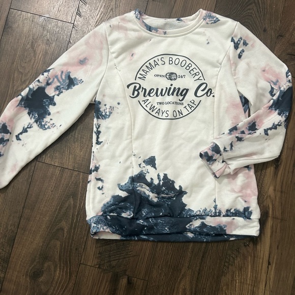 Tops - Tie-Dye Crew Neck Nursing Sweatshirt